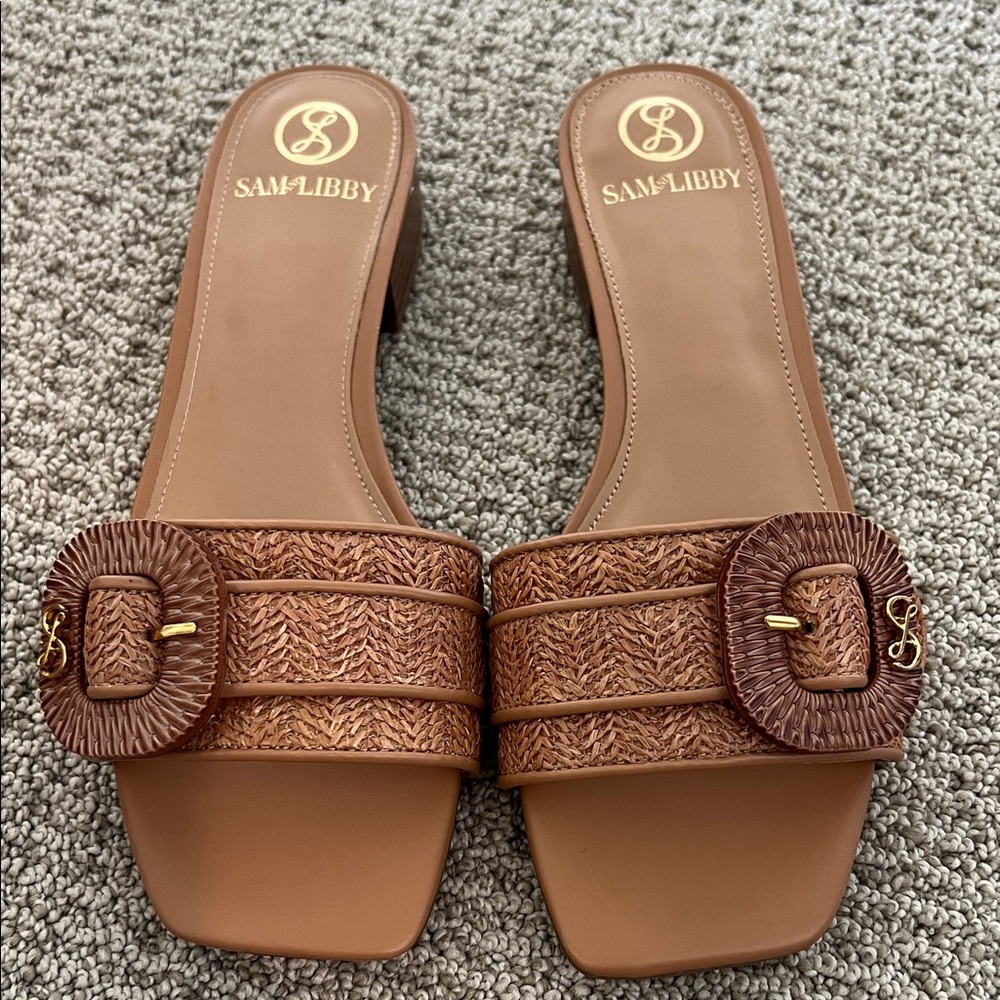 Sam & Libby Brown Woven Buckle Sandals